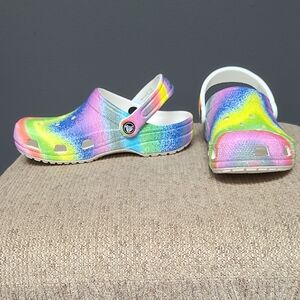 Rainbow Crocs Junior Size 4